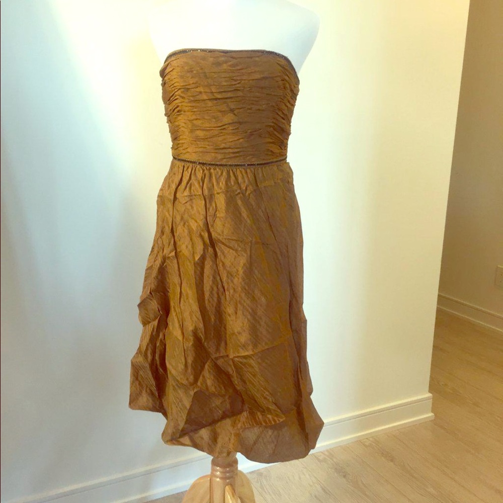 Sz 6 Kay Unger New York Dress Metallic Strapless